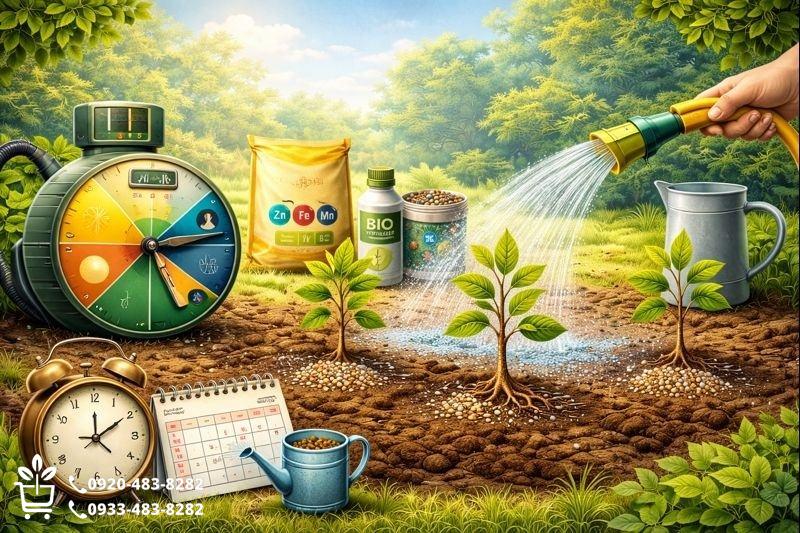 زمان بندی دقیق آبیاری بعد از کوددهی و کاشت