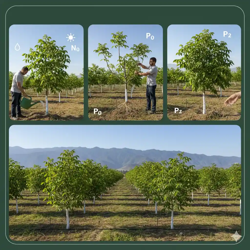 نگهداری و آبیاری نهال گردو در ۳ سال اول