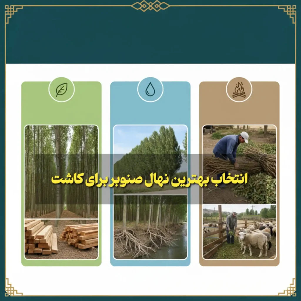 انتخاب نهال صنوبر بر اساس هدف (چوب صنعتی، فضای سبز و تولید اقتصادی)