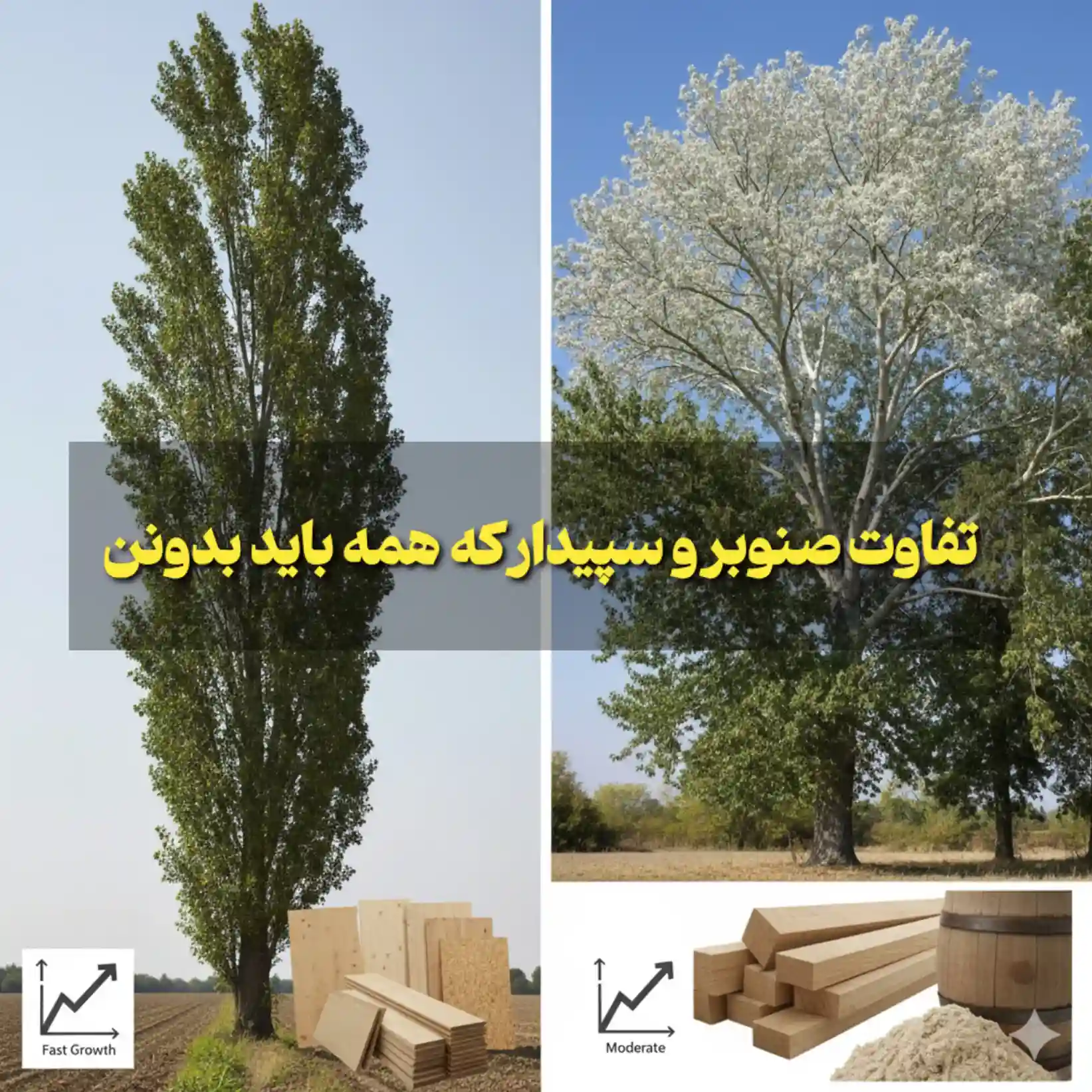 تفاوت صنوبر و سپیدار
